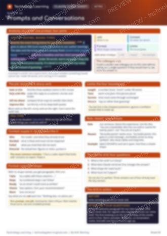 Page 1 of the Prompts and Conversations cheat sheet