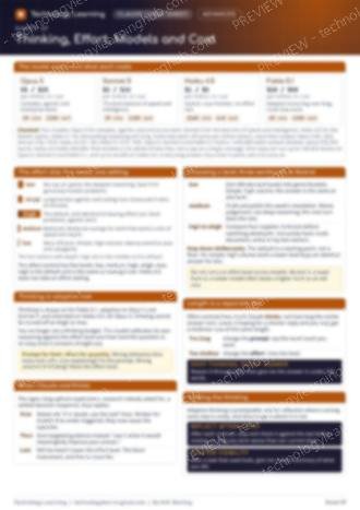 Page 1 of the Thinking, Effort, Models and Cost cheat sheet