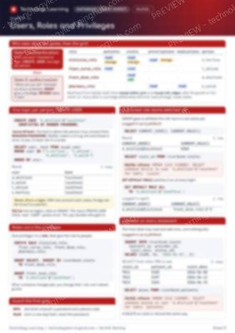 Page 1 of the Users, Roles and Privileges cheat sheet