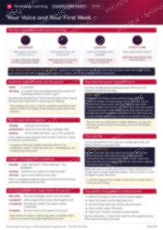 Page 1 of the Your Voice and Your First Week cheat sheet